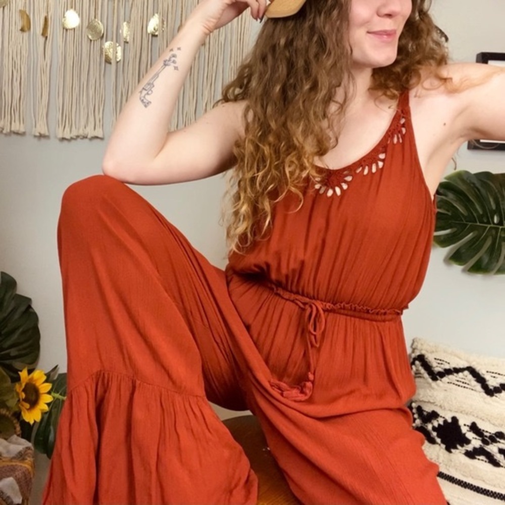 Patrons of Peace Run River Wide Leg Palazzo Pants Size Medium Flowy Gorgeous